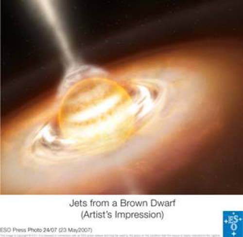 (El VLT de ESO en Cerro Paranal detectó jets de materia expulsados desde una estrella de muy poca masa o “estrella fallida”, también llamada enana café.) (Foto: ESO)
